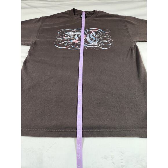 Sz L Y2K DC Shoes Co Tshirt Brown Logo Short Sleeve Skate Tee Size Large Vtg - Picture 6 of 11